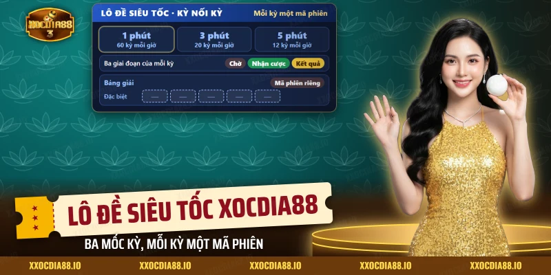 Màn lô đề siêu tốc Xocdia88 với ba mốc kỳ, ba giai đoạn và bảng giải của một kỳ