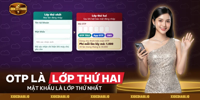 Màn nhập mã OTP sau khi đăng nhập đúng mật khẩu